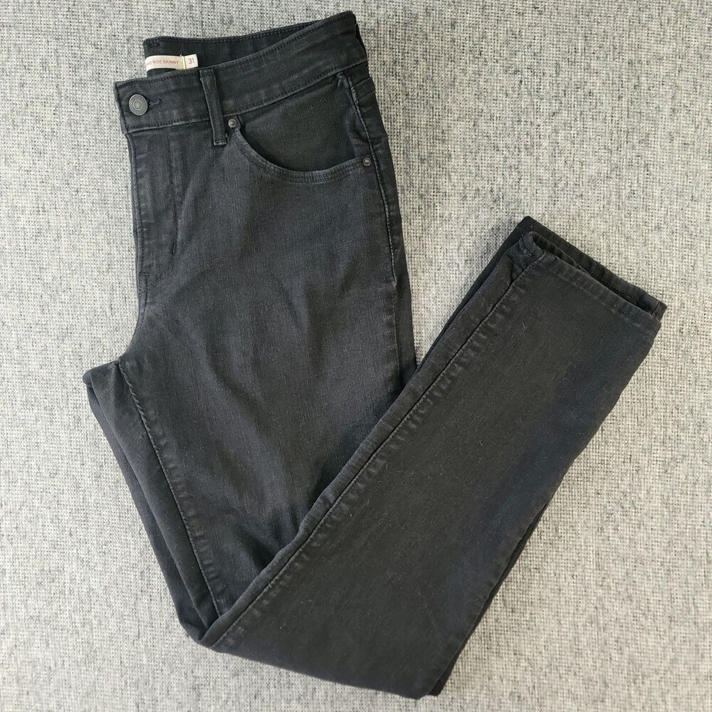 Levi's Classic Skinny Jeans Womens Size 31 Black Denim Mid Rise Stretch Pants
